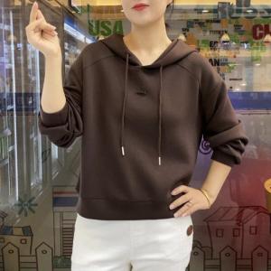 秋季加绒休闲卫衣简约纯色减龄连帽宽松春秋打底保暖上衣女