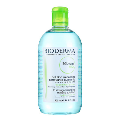 BIODERMA贝德玛卸妆水卸妆液 蓝水适合混合型油性肌肤控油平衡 收缩毛孔 500ml