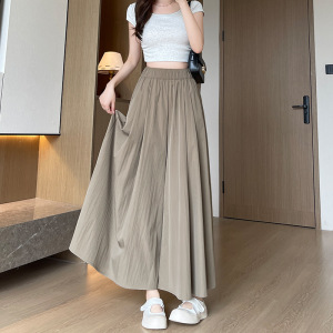 杏色山本裙裤女夏季2026新款高腰显瘦垂感a字半身裙冰丝阔腿裤裙