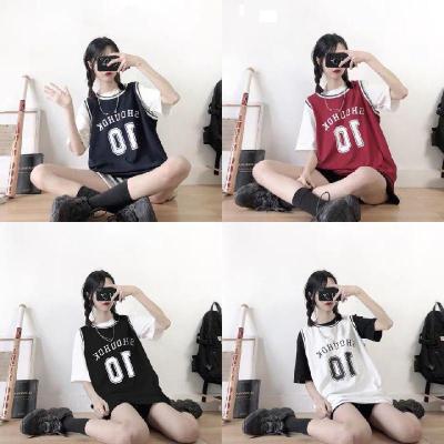 篮球服套装女2021夏季新款运动套装学生球衣背心韩版嘻哈上衣两件套潮娜蜜雨(NAMIYU)