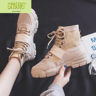 2019秋冬季新款马丁靴女英伦风网红短靴百搭厚底高帮潮鞋ins单靴语娄