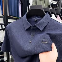 夏季新款休闲纯色薄款男士T恤商务短袖透气锦氨无痕polo衫男