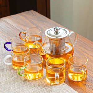 [补贴10%]玻璃茶具套装家用茶杯办公室功夫茶具泡茶壶简约小茶台茶道一壶
