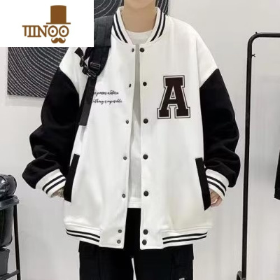 YANXU青少年棒球服男冬潮流休闲拼色夹克外套初高中学生时尚上衣潮