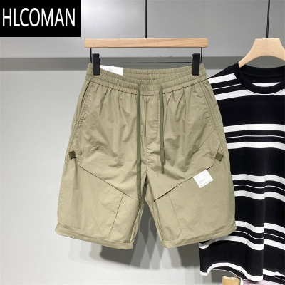 HLCOMAN美式工装四分短裤男2025新款夏季冰丝宽松沙滩裤速干休闲五分裤衩