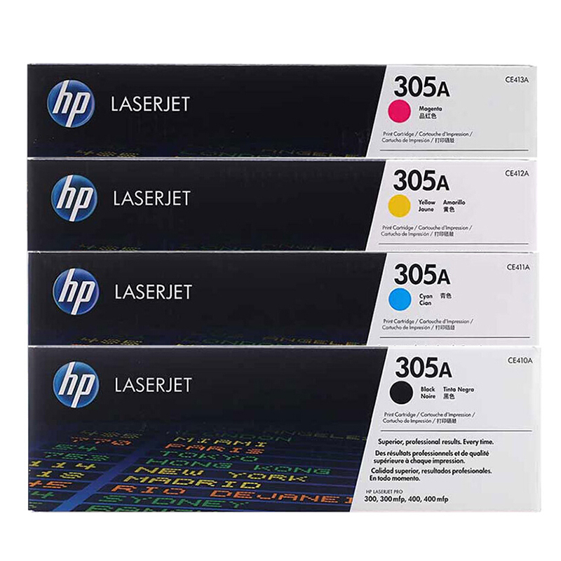 惠普(HP)CE410A 305a硒鼓原装M351a M451dn M475dn M375nw墨盒 305A硒鼓四色套装
