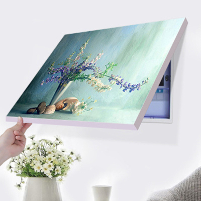 舒厅简约现代遮挡电表箱装饰画免打孔配电箱挂画掀盖式欧式客厅餐厅玄关电源总开关电闸箱盖板装饰盒艺术花瓶50*40cm