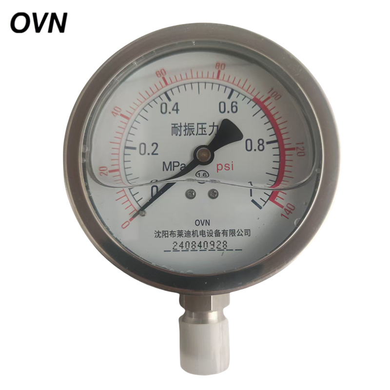 OVN 不锈钢耐震压力表 YN-60BF径向 块