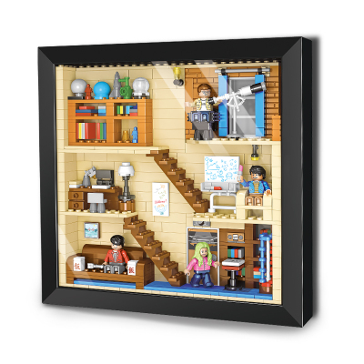 汇奇宝积木墙壁挂式儿童房家用相框墙面装饰画兼容樂高玩具6-14岁积木装饰画科学研究所-562颗粒-