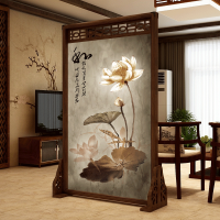 中式实木屏风隔断客厅装饰卧室遮挡家用胡桃镂空 座屏 定制100*180上和下都镂空 整装