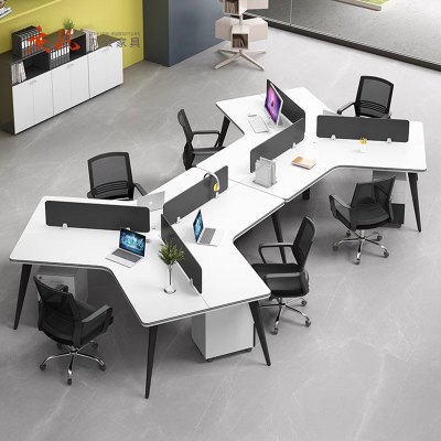 质凡 异形员工办公桌卡位桌组合