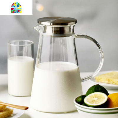 加厚2L壶杯家用冷水高温容量防爆扎壶晾凉果汁玻璃耐热白开水大瓶 FENGHOU 2.4L三角壶+4只直筒杯凉水壶