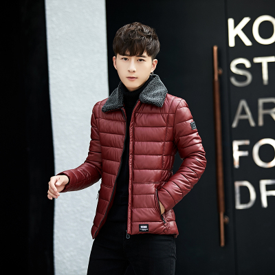 NEWLAKE冬季新款韩版男士加厚PU皮棉衣2020男款羽绒棉服外套个性短款棉袄棉衣