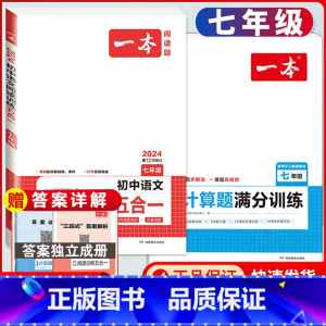 国一 语文阅读训练五合一+数学计算题 初中通用 [正版]2024版初中语文现代文阅读理解训练五合一国一八年级九年级中考文