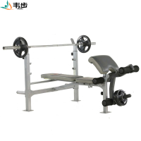 韦步WF-Q8家用多功能举重卧推架室内力量训练器械杠铃举重床WF-Q8单机+80KG杠铃片+1.8米杆