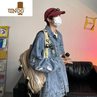 YANXU港风复古水洗牛仔外套男士潮流加肥加大码休闲上衣宽松夹克