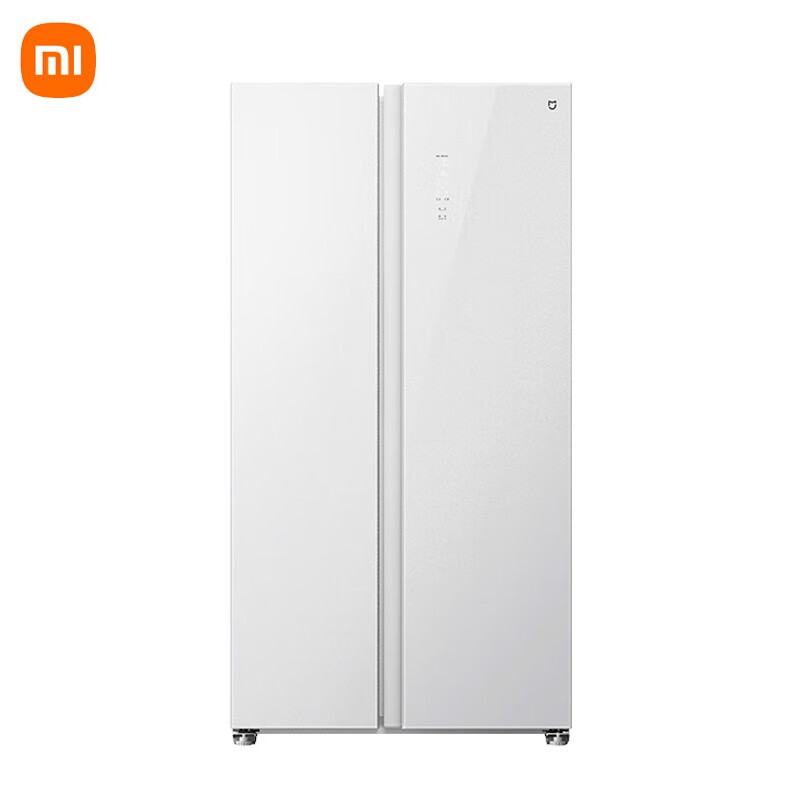 小米米家冰箱冰晶白610l升对双开门 智能调温家用玻璃面板 风冷无霜