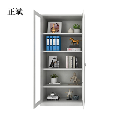 正斌钢制文件柜办公资料柜铁皮档案柜财务凭证柜带锁储物柜通玻器械柜