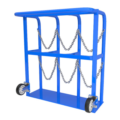 臻远ZY-J34氧气瓶固定架氮气罐氩气存放架 120L三瓶架带轮子