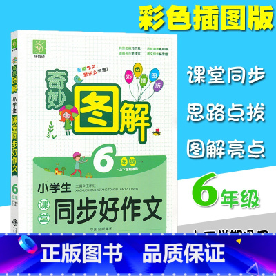[正版]奇妙图解小学生课堂同步好作文 6年级/六年级语文上下册通用 彩色插图版 同步练习短文训练作业本 获奖满分起步写