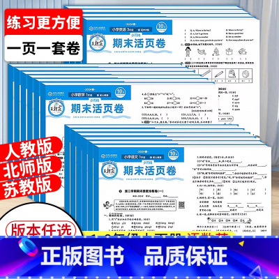 [全套3册❤人教版]语文+数学+英语 三年级下 [正版]2024春试卷期末活页卷一二三四五六年级上下册语文数学英语试卷测