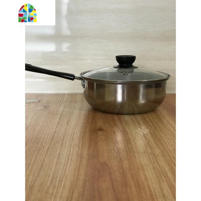 不锈钢奶锅不粘锅汤锅迷你小锅泡面辅食锅煮热牛奶锅电磁炉 FENGHOU 24厘米汤锅送海绵+大勺子