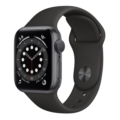 AppleWatchSeries644毫米GPS版深空灰色铝金属表壳黑色运动表带智能手表