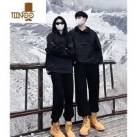 YANXU搭配马丁靴的裤子男款夏季痞帅感黑色卫裤潮牌美式束脚运动裤