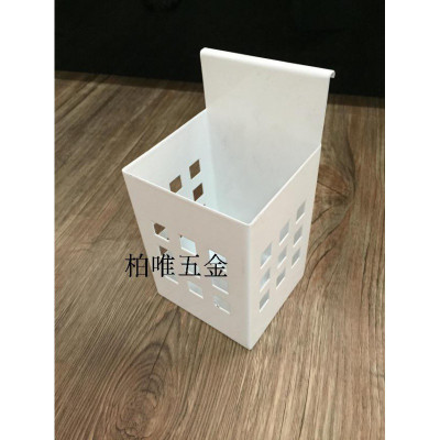 办公桌屏风挂件笔筒文件挂件收纳挂件桌子配件办公桌配件三维工匠白色双格笔筒
