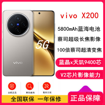 vivo X200 钛色 16GB+1TB 天玑9400芯 5G 蔡司超级长焦90W快充 5800毫安大电池 手机