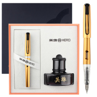 英雄(HERO)钢笔礼盒装367EF尖金属杆男士女学生练字礼物送礼用