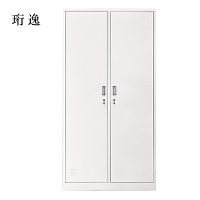 珩逸加厚二门钢制更衣柜员工柜铁皮职工储物柜带锁存包柜鞋柜