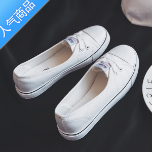 SUNTEK2022年夏季新款薄款透气小白帆布鞋女鞋夏款鞋子百搭板鞋浅口布鞋