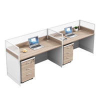 DXBG职员办公桌椅组合简约现代屏风卡座工位隔断式财务工位桌子双并排+活动柜