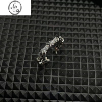 JiMi槲寄生潮男戒指经典款镶钻开口戒男生小众自律可调节中食指指环女