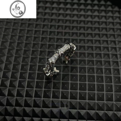 JiMi槲寄生潮男戒指经典款镶钻开口戒男生小众自律可调节中食指指环女