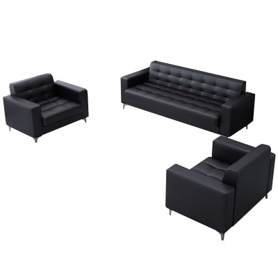 晋舰 办公沙发商务接待会客皮沙发办公室商务洽谈沙发组合 西皮1+1+3