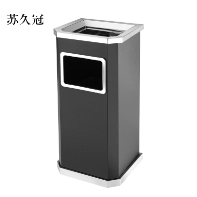 苏久冠不锈钢垃圾桶烟蒂柱灭烟桶带烟灰缸室外电梯口立式黑色靠墙氏侧开口