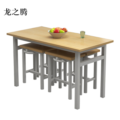 龙之腾餐桌4人学校食堂小吃店快餐桌椅饭堂防火板桌1200*600*750[含椅]