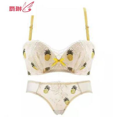 丫头baby推荐-日系水果沙拉内衣女聚拢无钢圈文胸三角内裤套装费琳文胸套装