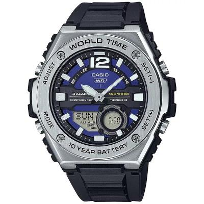 Casio 男士石英防水多功能蓝盘树脂表带手表