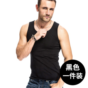 花花公子背心男士纯棉内穿夏季打底紧身跨栏白色全棉吊带运动薄DX