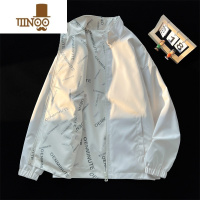 YANXU满印两面穿外套男款潮牌痞帅宽松大码韩版潮流运动休闲夹克