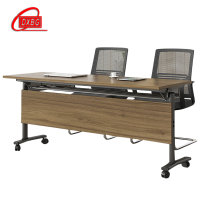 DXBG折叠培训桌简约双人桌子带轮双层会议桌长1800mm宽500mm高750mm[工厂现做 7天内发货]