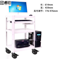戴劲电脑设备架推车机房培训检测车打印机移动工作台白色带托盘款