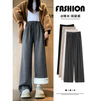 加绒糯米裤女秋冬季新款高腰直筒裤休闲针织小个子窄版阔腿裤_331