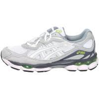 ASICS跑步鞋男轻便舒适缓震效果耐磨防滑支撑稳定白色灰色配色