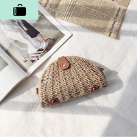 小包包女包2019新款编织女包编包斜挎包百搭ins森系海边沙滩包NEW LAKE 卡其女士单肩包