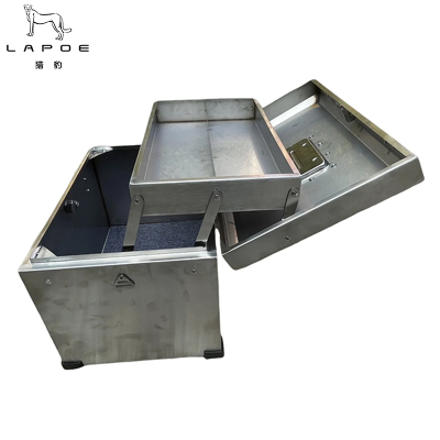 猎豹 不锈钢工具箱双层折叠工具收纳箱45*28*28cm/个