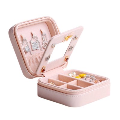 哲飞家居首饰盒便携旅行小号简约耳环耳钉盒戒指手饰品收纳盒创意简约家居家用收纳用品家居日用品
